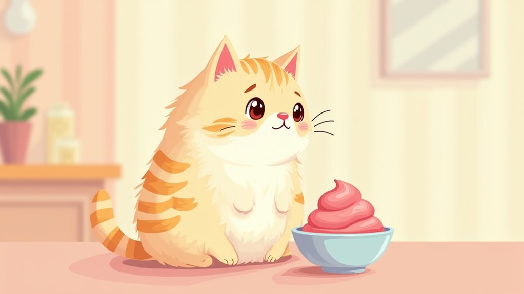 cat treats over ice cream