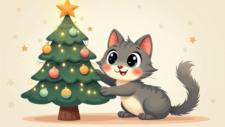 cats and christmas trees