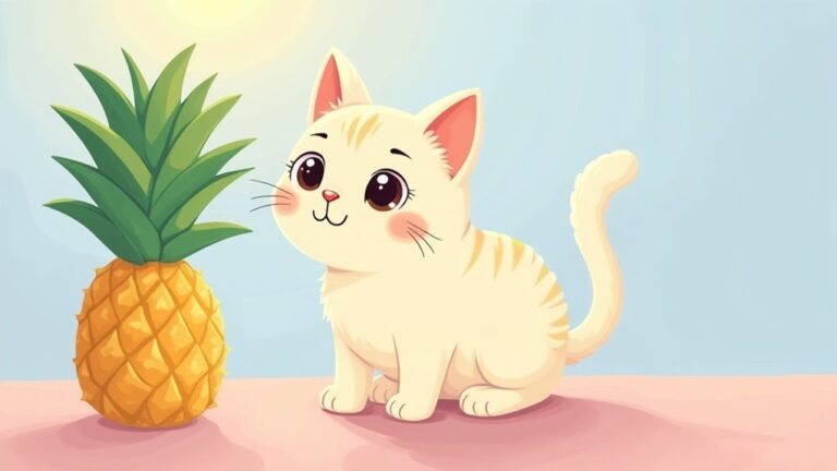 cats and pineapple leaves