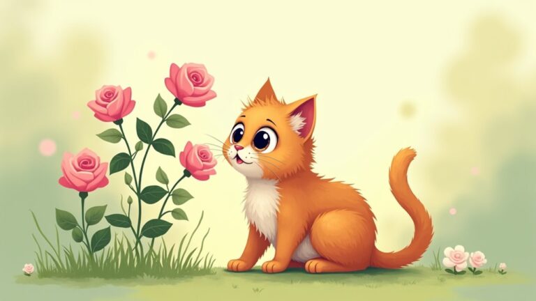 cats and rose leaves