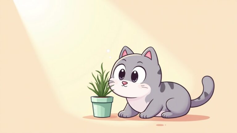 cats and rosemary plants