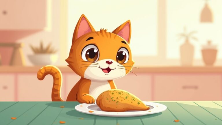 cats and seasoned chicken