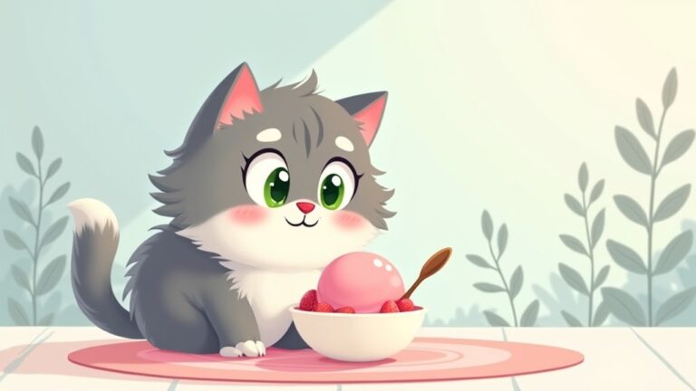 cats and strawberry ice cream