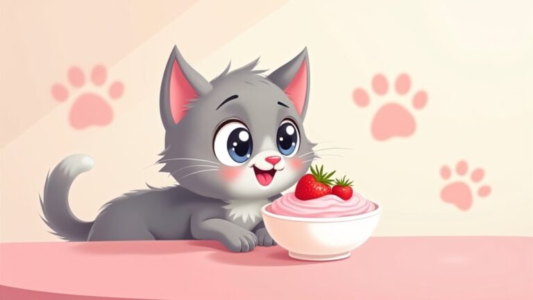 cats and strawberry yogurt