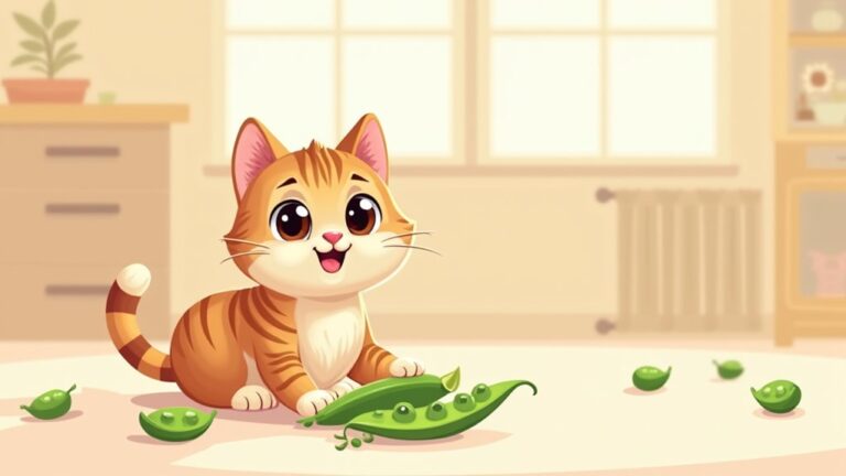cats and sugar snap peas