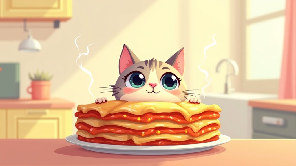 cats attracted to lasagna