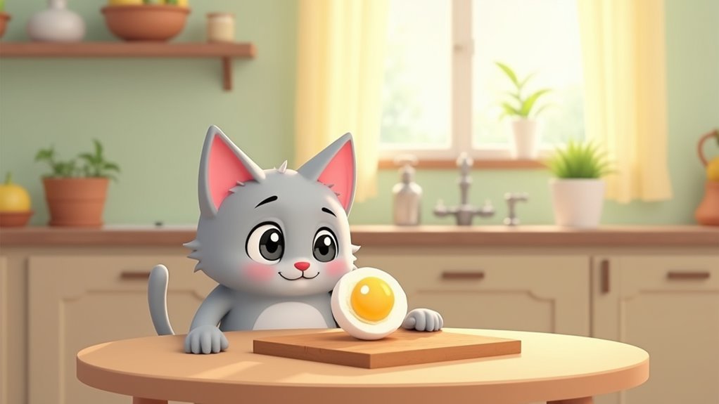 safe egg preparation for cats
