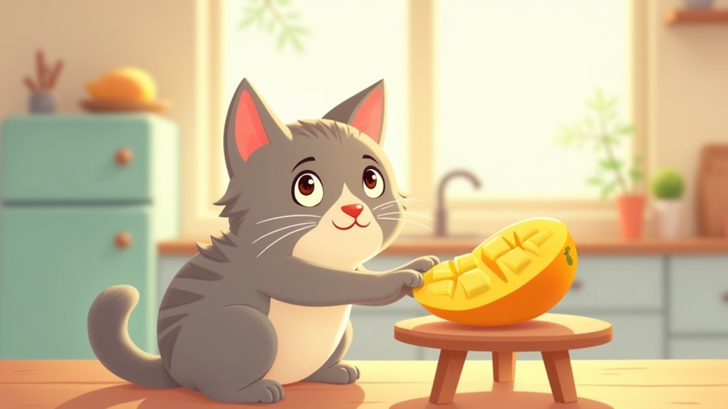 safely serving mango to cats